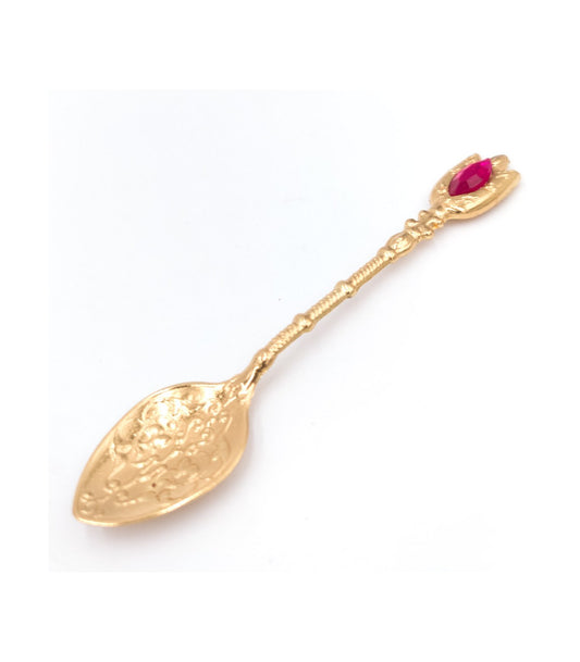 Cuchara Metal Artesanía Turquía - Color Oro - Resina Decorativa- Modelo Dhabi