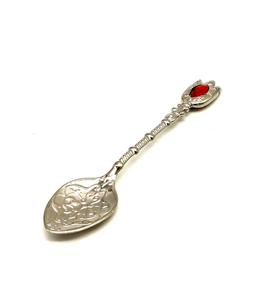 Cuchara Metal - Niquelada - Resina Decorativa Color - Modelo Fidda