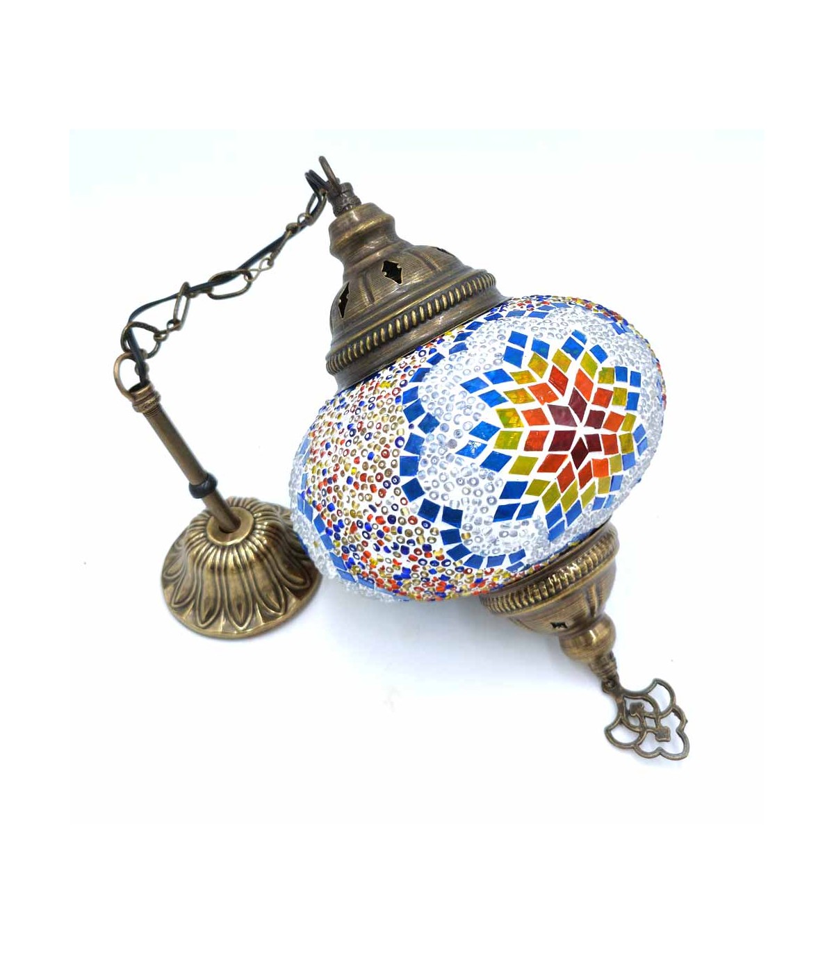 Lámpara Interior Turca Cristal Metal Techo Mosaico Colgante Decoración Otomana Modelo Yildiz