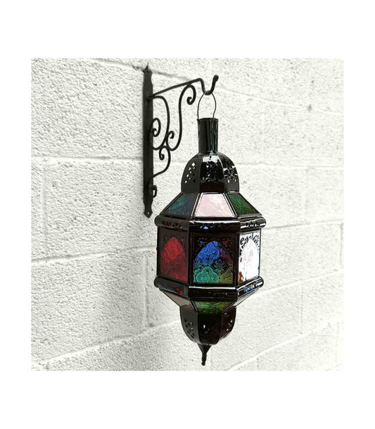 Lámpara Marroquí Techo Arcos Andalusís Multicolor - Decoración Árabe - Modelo Aqwas