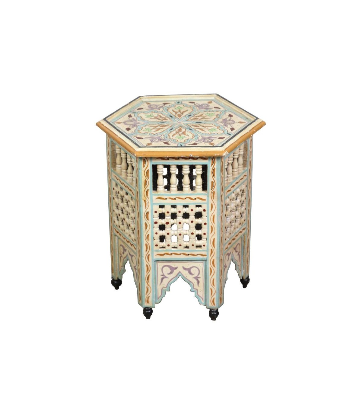 Mesa de Madera Celosía - Artesanía Marruecos - Modelo Arabeskya