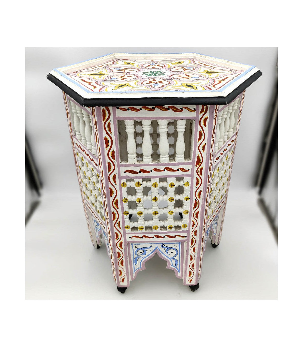 Mesa de Madera Celosía - Artesanía Marruecos - Modelo Arabeskya