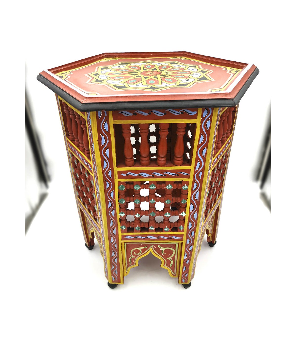 Mesa de Madera Celosía - Artesanía Marruecos - Modelo Arabeskya