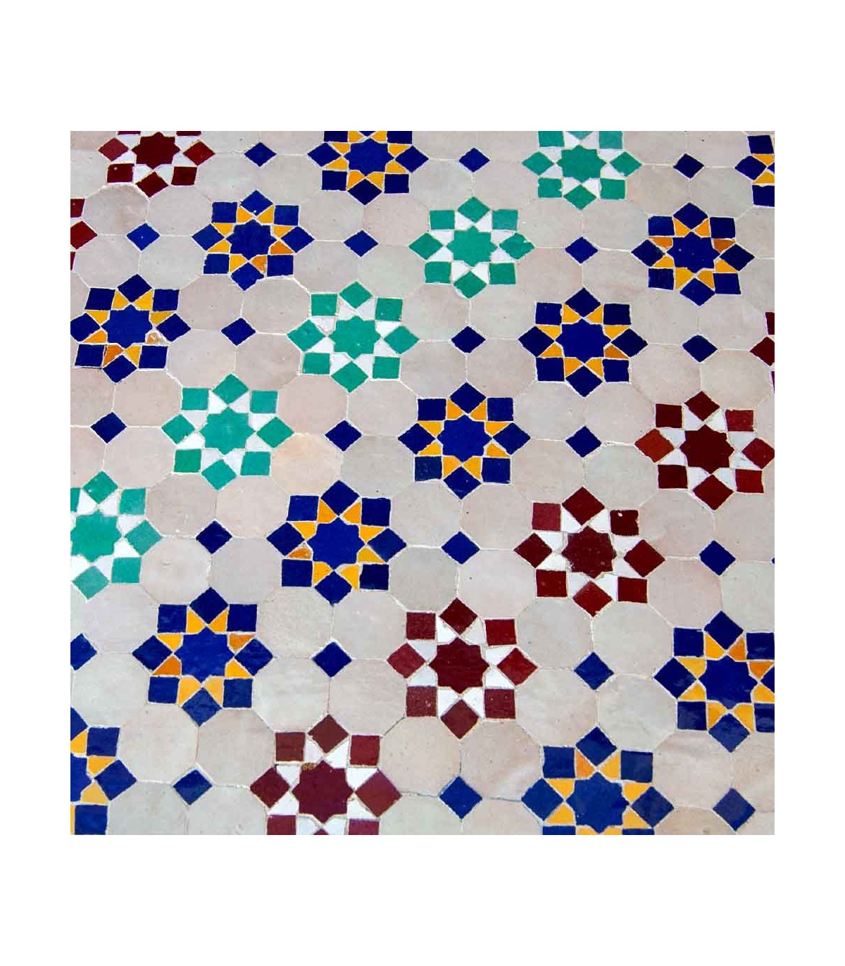 Mesa Mosaico Jardin o Patio Andalusí - Multicolor - Artesanía Marroquí - Modelo Alwani Najma