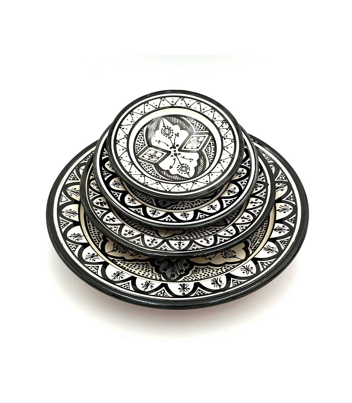 Plato Decorativo o de Mesa - Cerámica Andalusí Asfi - Artesanía Marroquí - Modelo Sawaad
