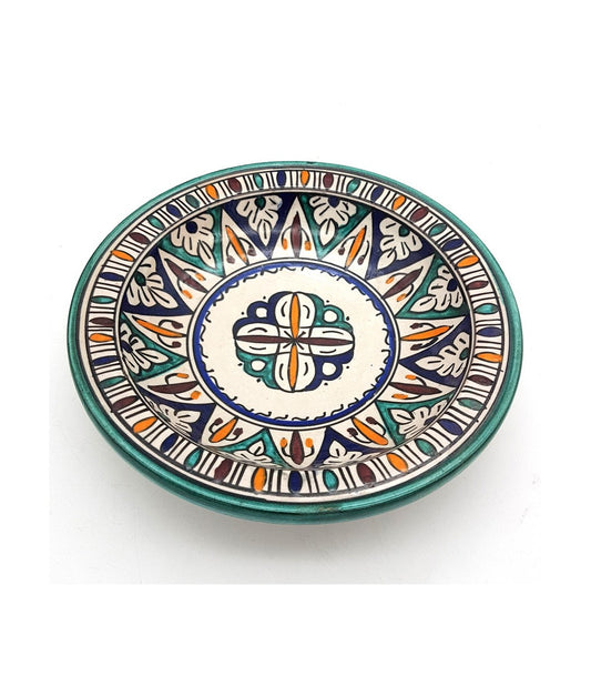 Plato Hondo Árabe - Cerámica Fez - Pintado a Mano - Multicolor - Modelo FESI