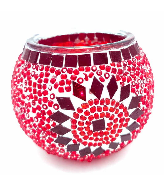 Porta velas Cristal Detalles Incrustados Artesanía Turca Decoración Otomana Tamaño Nº 2