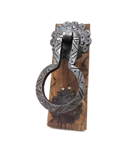 Door Knocker Handle Rustic Hardware Handcrafted Moroccan Forge - Antique Vintage Style Handle No. 3