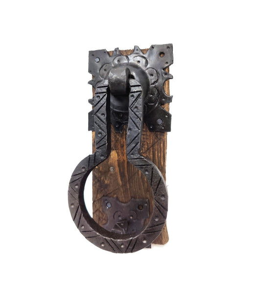 Door Knocker Handle Rustic Hardware Handcrafted Moroccan Forge - Antique Vintage Style Handle No. 5