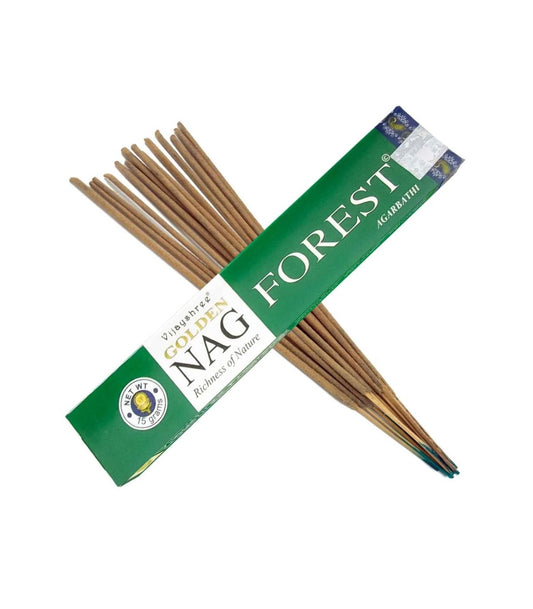 Bâtons d'encens Masala Agarbathi Golden Nag Forest Encens 15g